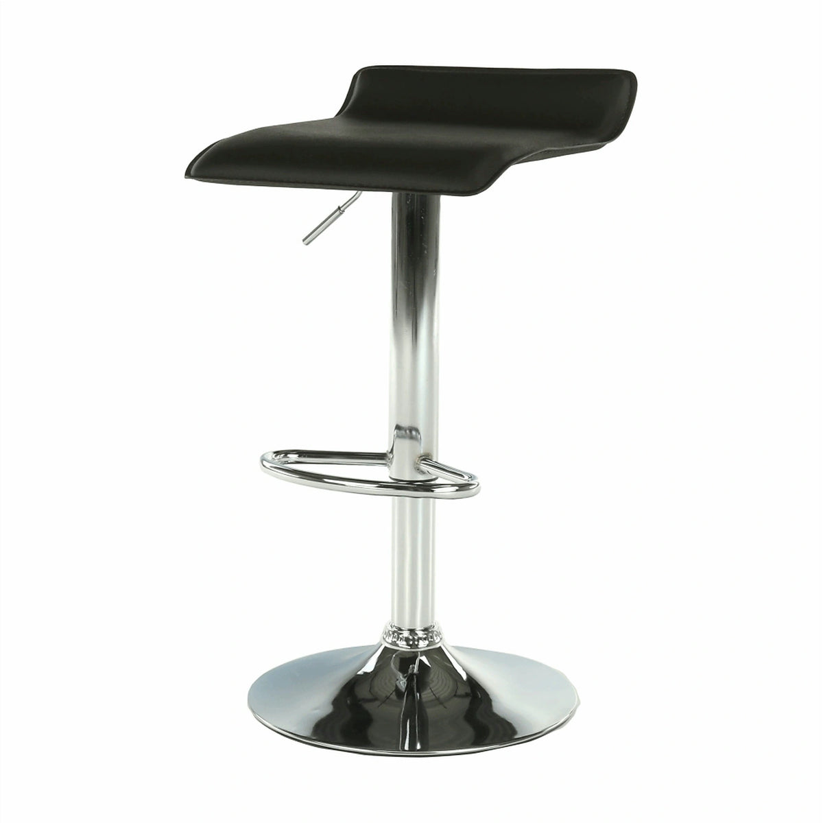 Scaun bar LARIA NEW, negru/crom, piele ecologica/metal, 37x39x64/85 cm