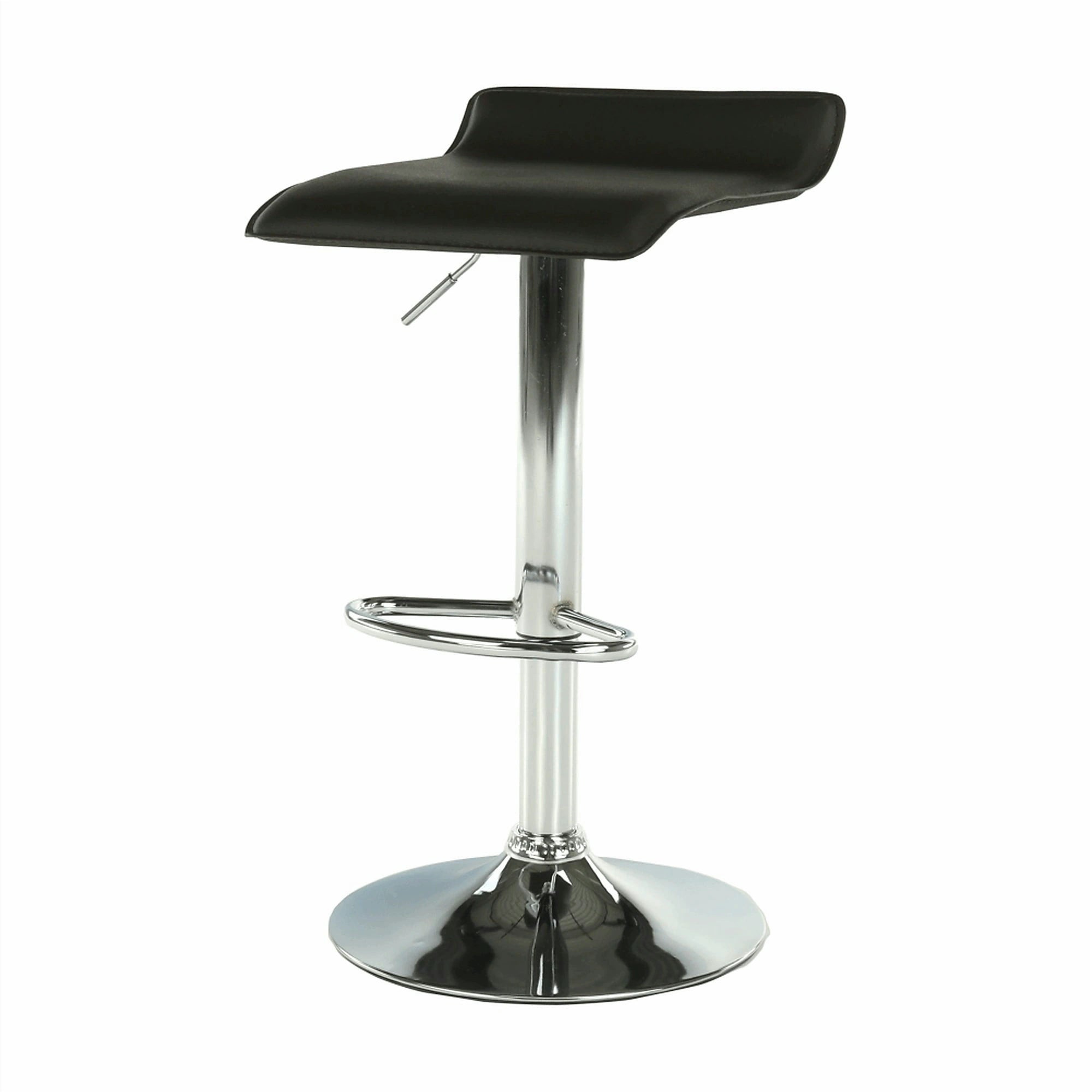 Scaun bar LARIA NEW, negru/crom, piele ecologica/metal, 37x39x64/85 cm