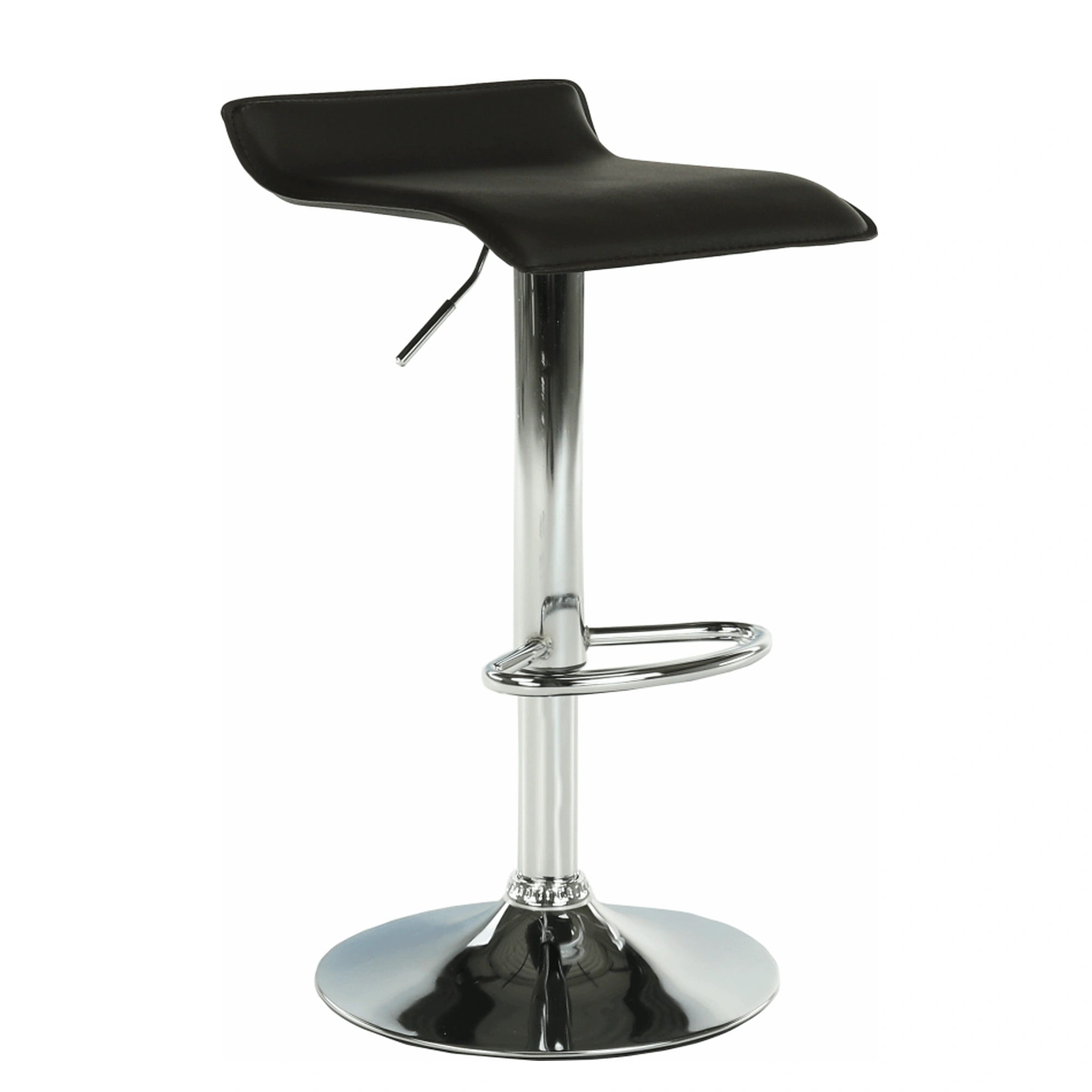 Scaun bar LARIA NEW, negru/crom, piele ecologica/metal, 37x39x64/85 cm