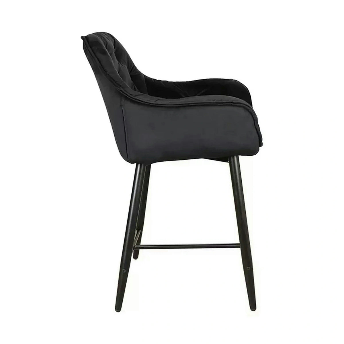 Scaun bar living CHERRY H-2, negru - Bluvel 19, stofa catifelata/metal, 56x40x87 cm
