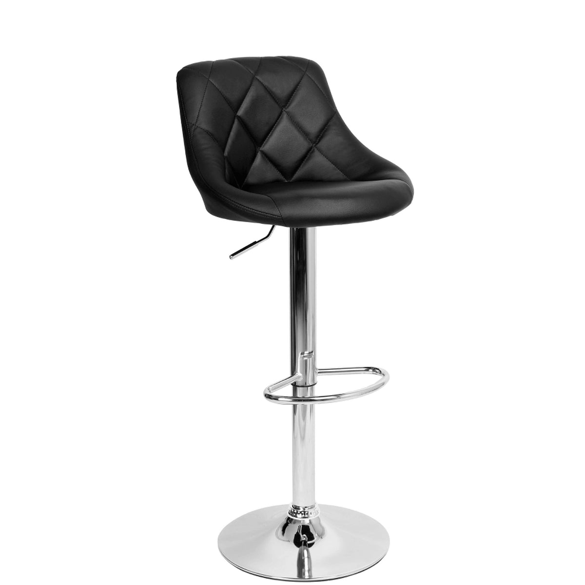Scaun bar MARID NEW, negru/crom, piele ecologica/metal, 45x40x80/102 cm