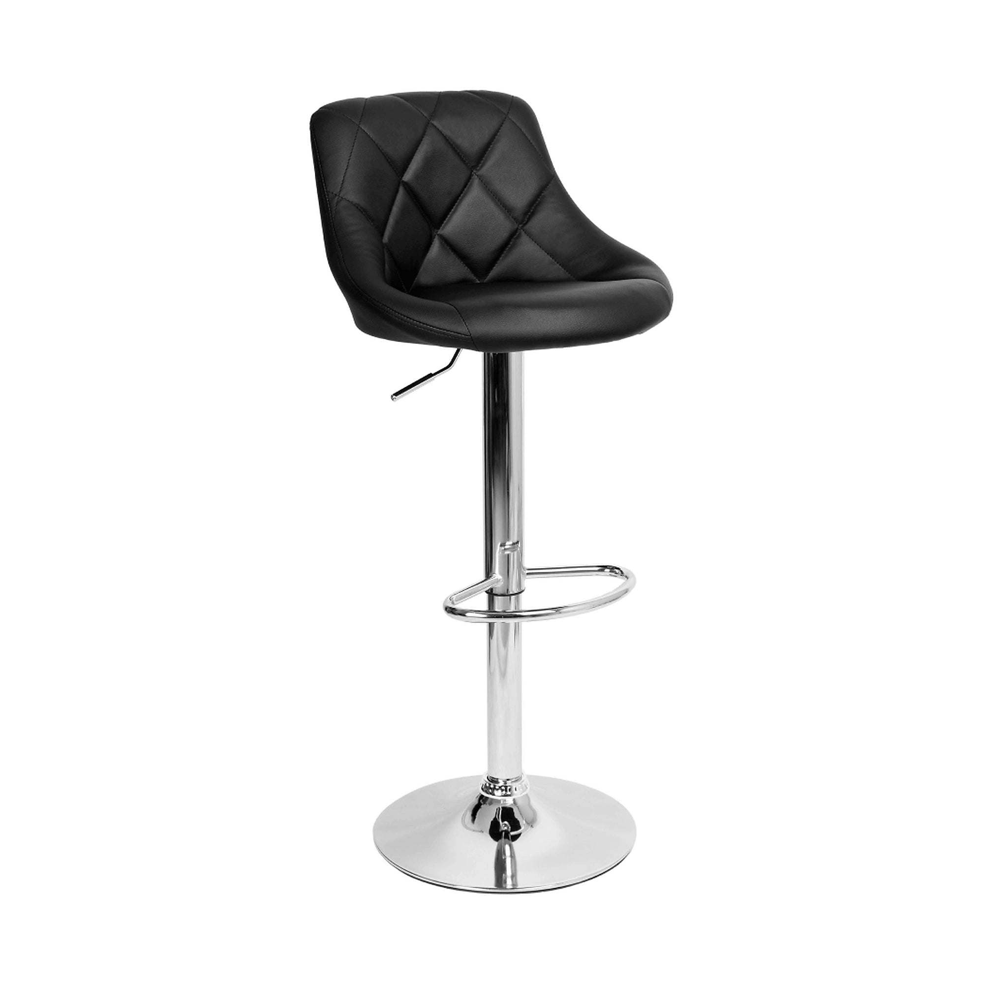 Scaun bar MARID NEW, negru/crom, piele ecologica/metal, 45x40x80/102 cm