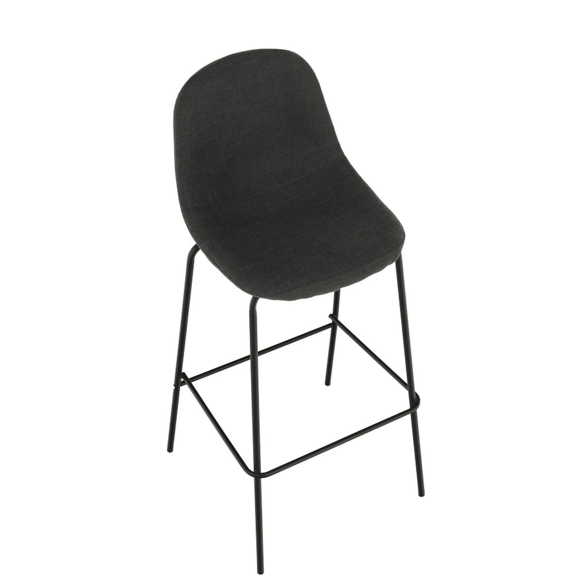 Scaun bar MARIOLA 2 NEW, gri inchis/negru, stofa clasica/metal, 49x51x101 cm