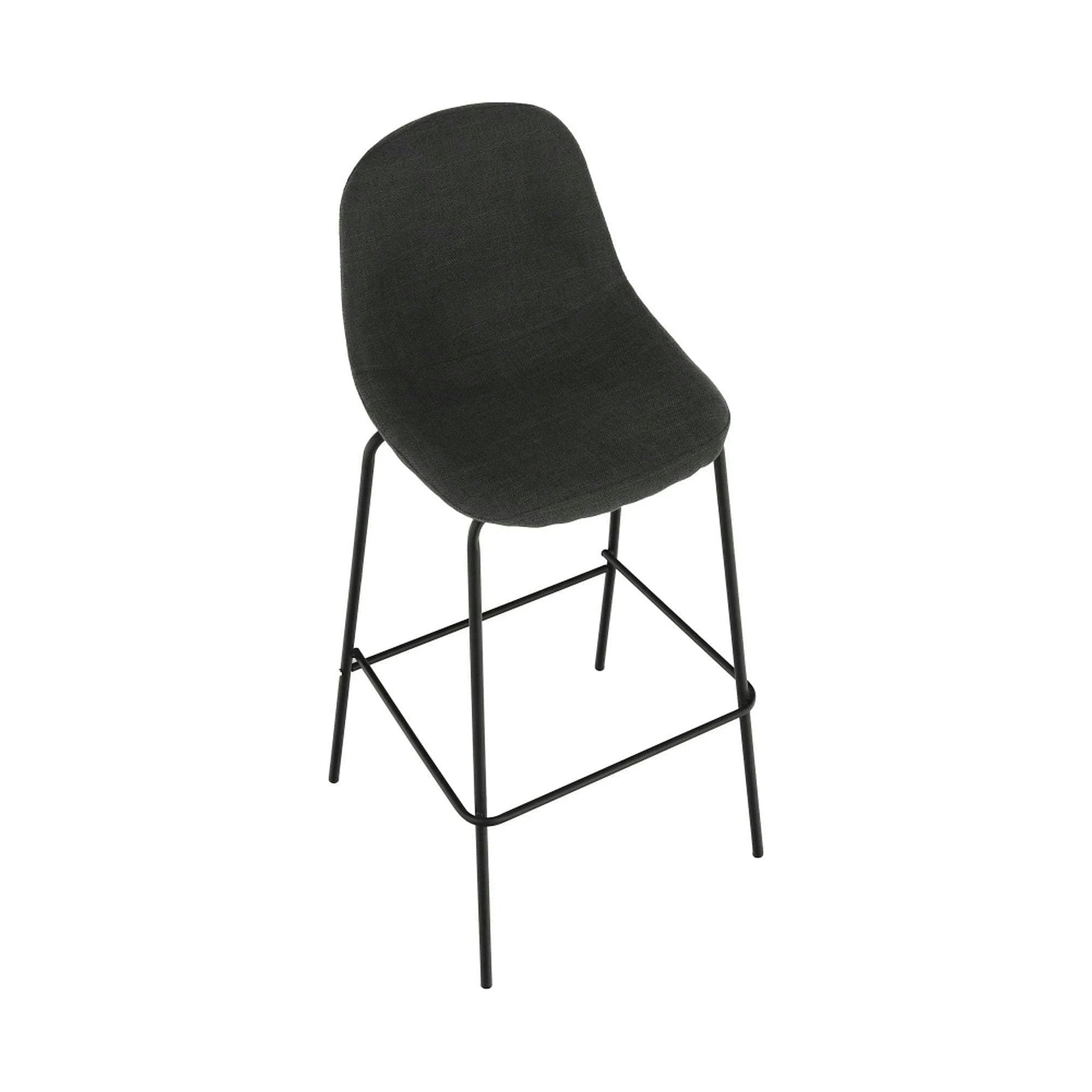 Scaun bar MARIOLA 2 NEW, gri inchis/negru, stofa clasica/metal, 49x51x101 cm