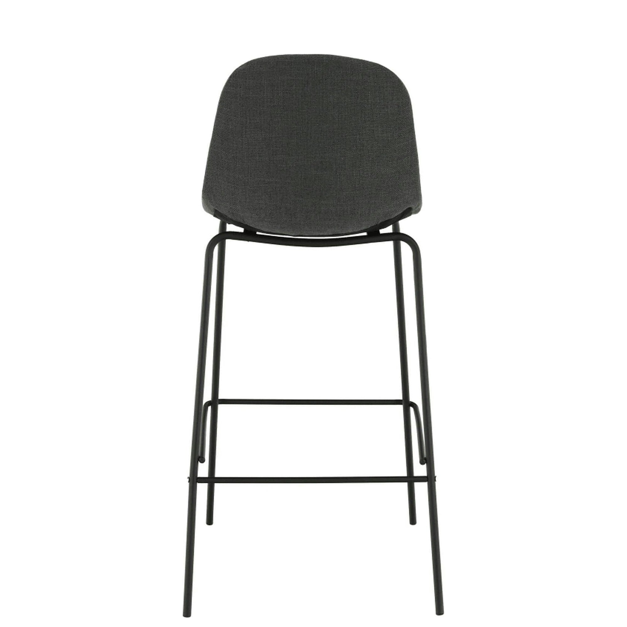 Scaun bar MARIOLA 2 NEW, gri inchis/negru, stofa clasica/metal, 49x51x101 cm