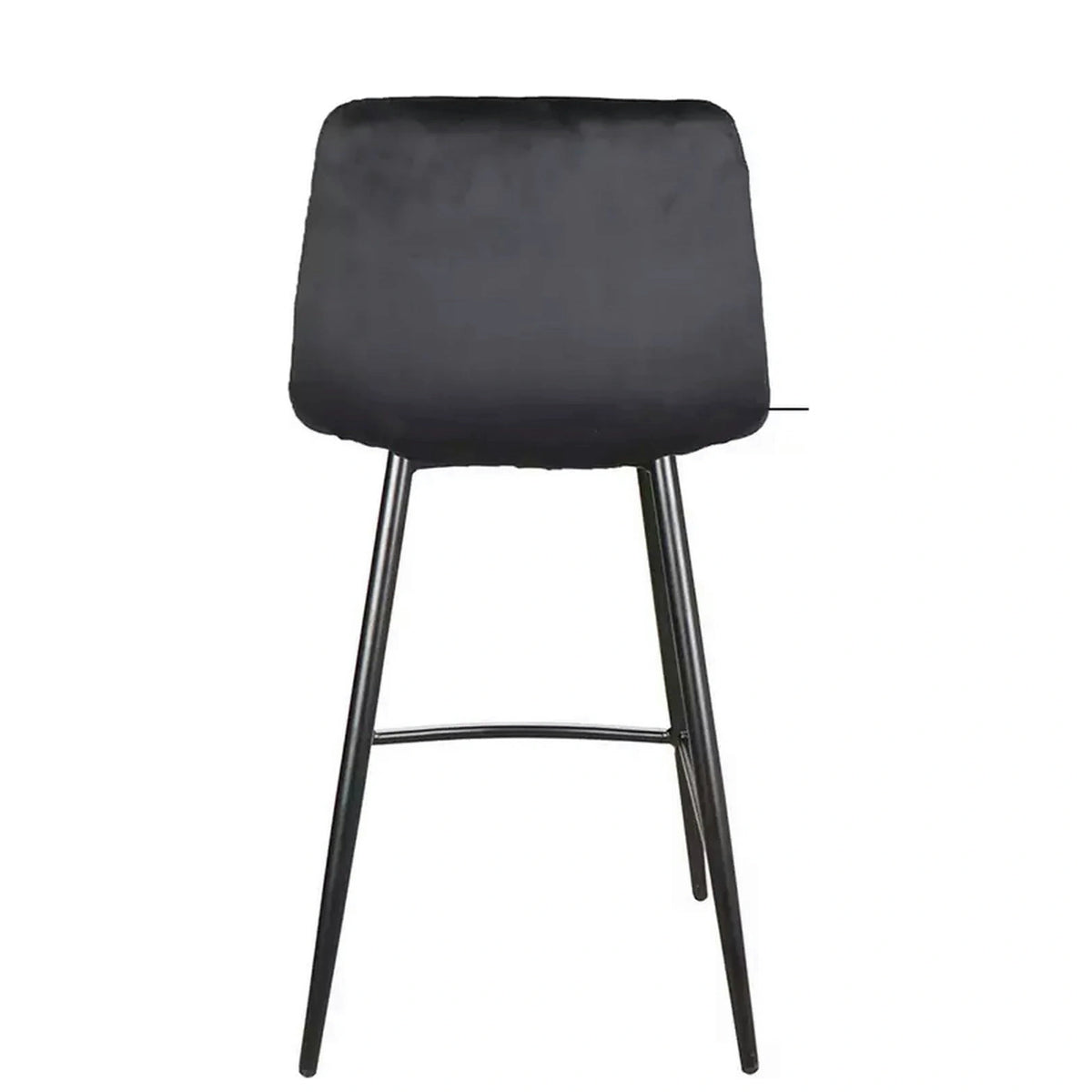 Scaun bar MILA H-2, negru, stofa catifelata/metal, 43x38x87 cm