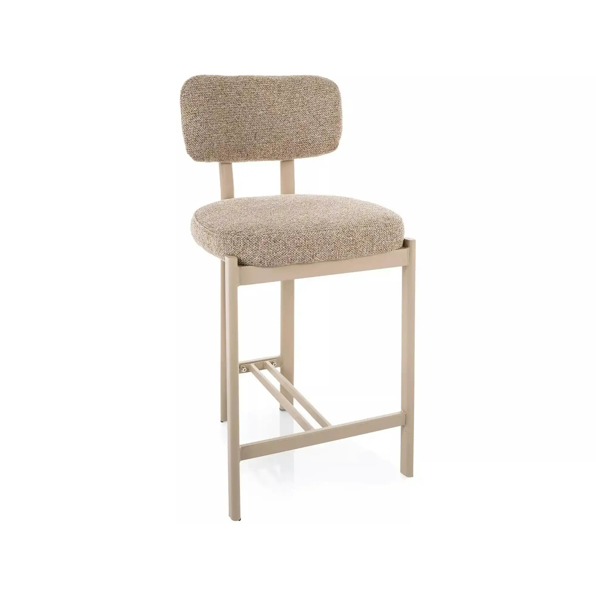 Scaun bar MISAKI H-2, bej/cașmir, stofă/metal, 45x44x92 cm