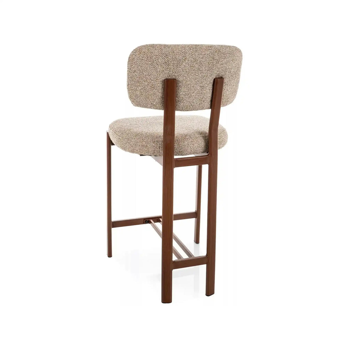 Scaun bar MISAKI H-2, bej/nuc, stofă/metal, 45x44x92 cm