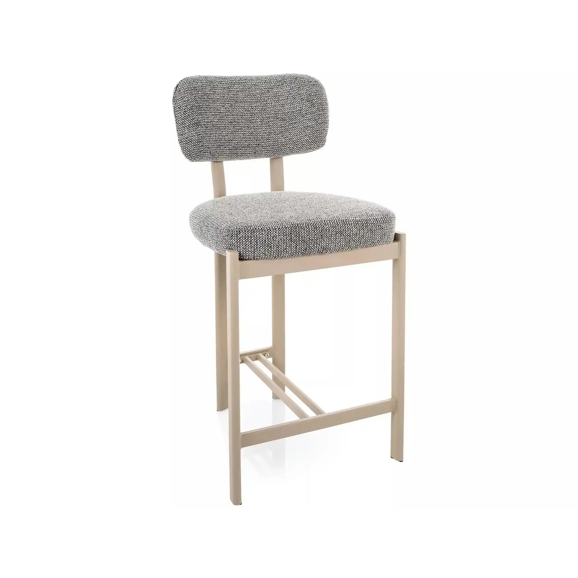 Scaun bar MISAKI H-2, gri/cașmir, stofă/metal, 45x44x92 cm