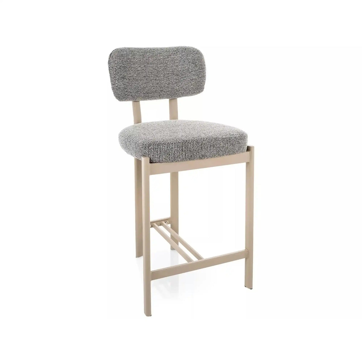 Scaun bar MISAKI H-2, gri/cașmir, stofă/metal, 45x44x92 cm