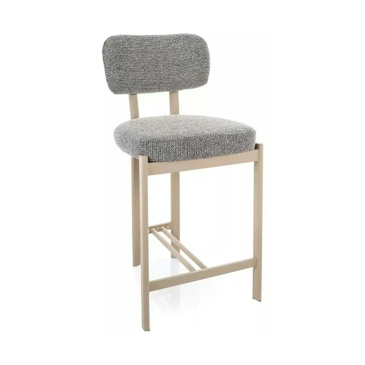 Scaun bar MISAKI H-2, gri/cașmir, stofă/metal, 45x44x92 cm