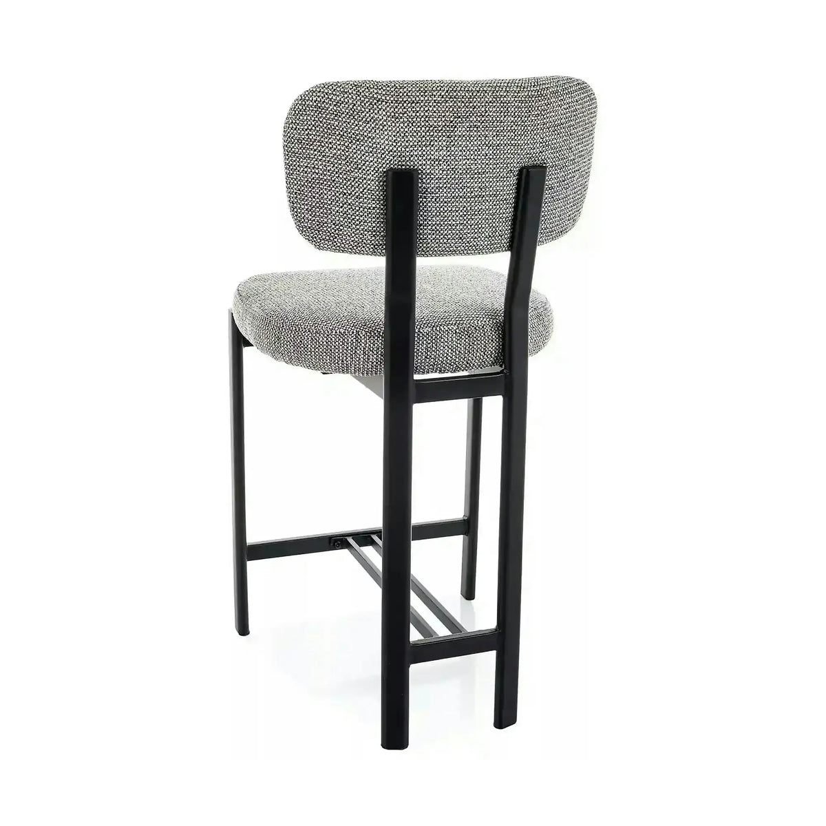 Scaun bar MISAKI H-2, gri/negru, stofă/metal, 45x44x92 cm