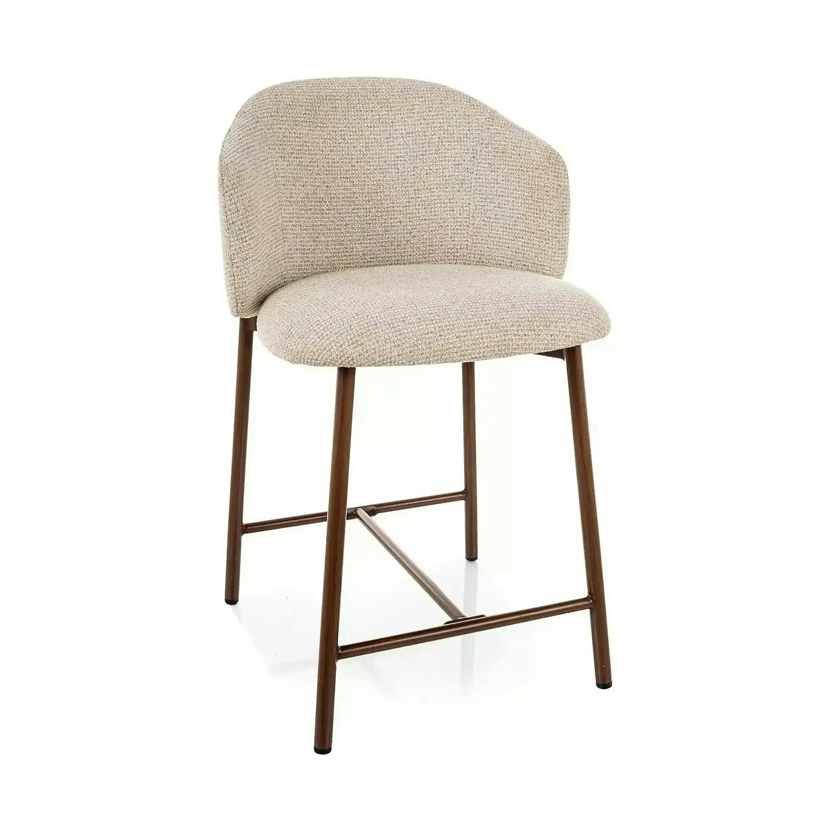 Scaun bar OSAKA H-2, bej deschis/nuc, stofă/metal, 54x43x88 cm