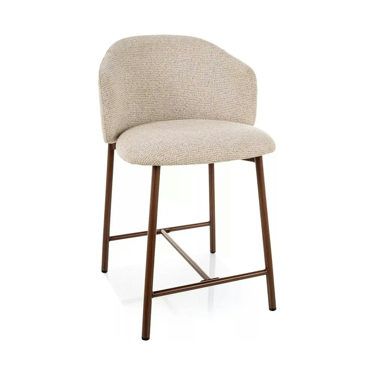 Scaun bar OSAKA H-2, bej deschis/nuc, stofă/metal, 54x43x88 cm