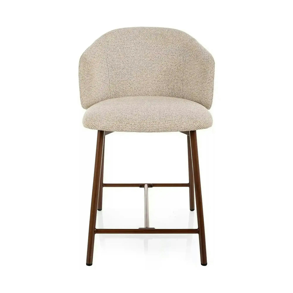 Scaun bar OSAKA H-2, bej deschis/nuc, stofă/metal, 54x43x88 cm