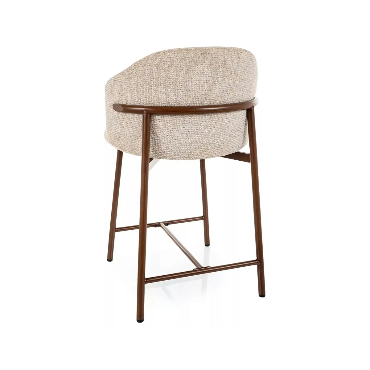Scaun bar OSAKA H-2, bej deschis/nuc, stofă/metal, 54x43x88 cm