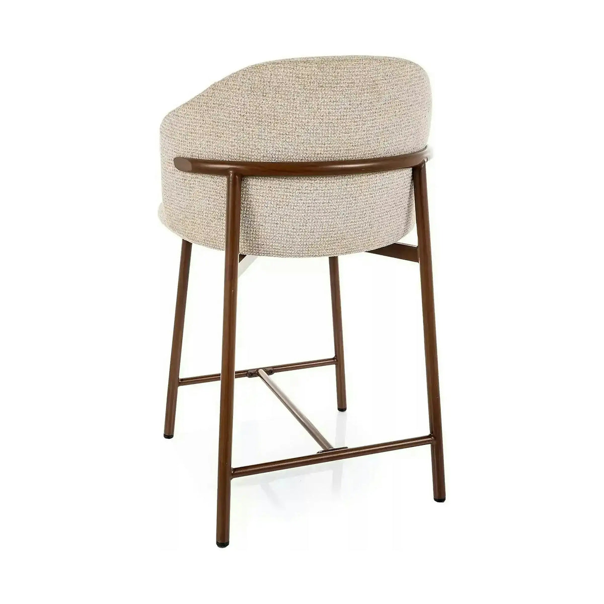 Scaun bar OSAKA H-2, bej deschis/nuc, stofă/metal, 54x43x88 cm