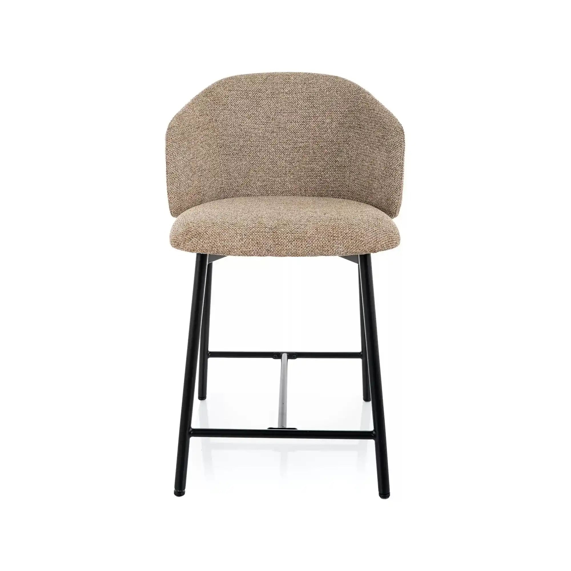 Scaun bar OSAKA H-2, bej/negru, stofă/metal, 54x43x88 cm