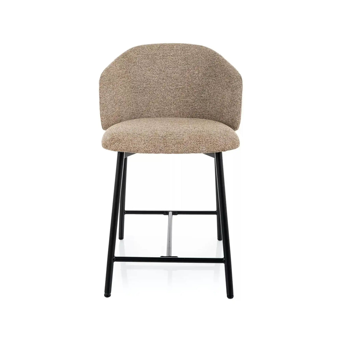 Scaun bar OSAKA H-2, bej/negru, stofă/metal, 54x43x88 cm