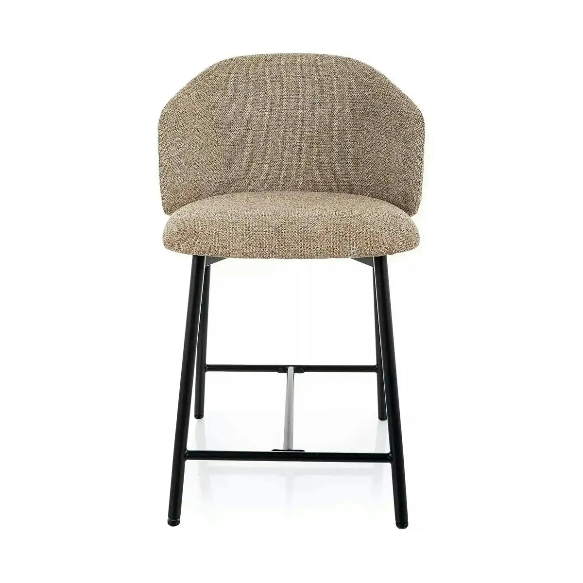 Scaun bar OSAKA H-2, bej/negru, stofă/metal, 54x43x88 cm