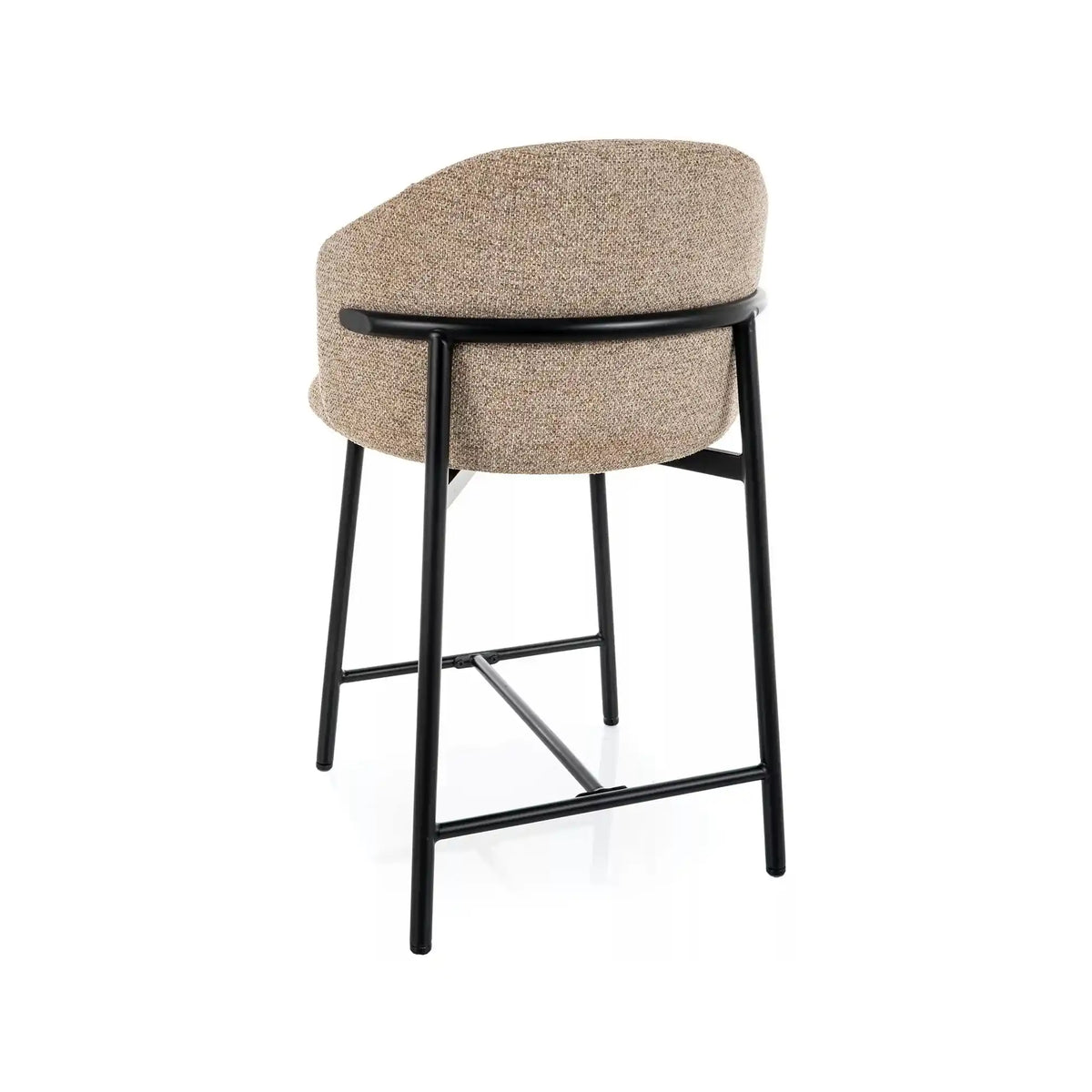 Scaun bar OSAKA H-2, bej/negru, stofă/metal, 54x43x88 cm