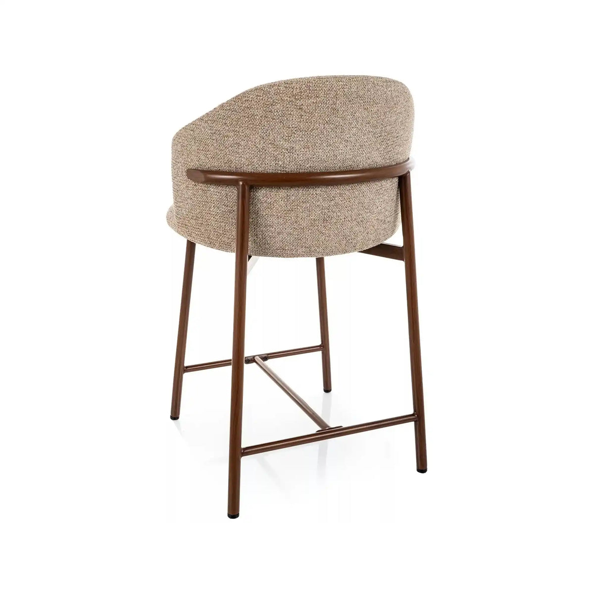 Scaun bar OSAKA H-2, bej/nuc, stofă/metal, 54x43x88 cm