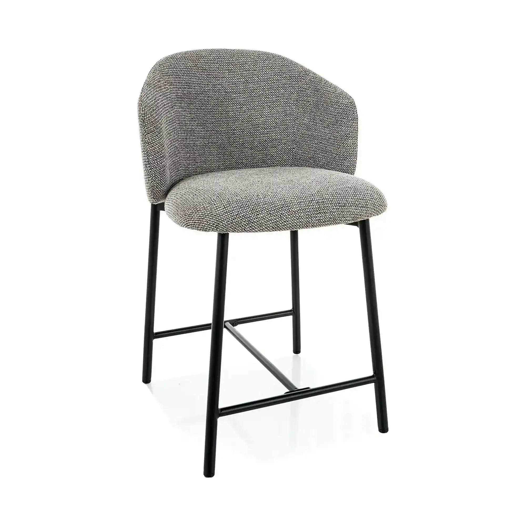 Scaun bar OSAKA H-2, gri/negru, stofă/metal, 54x43x88 cm