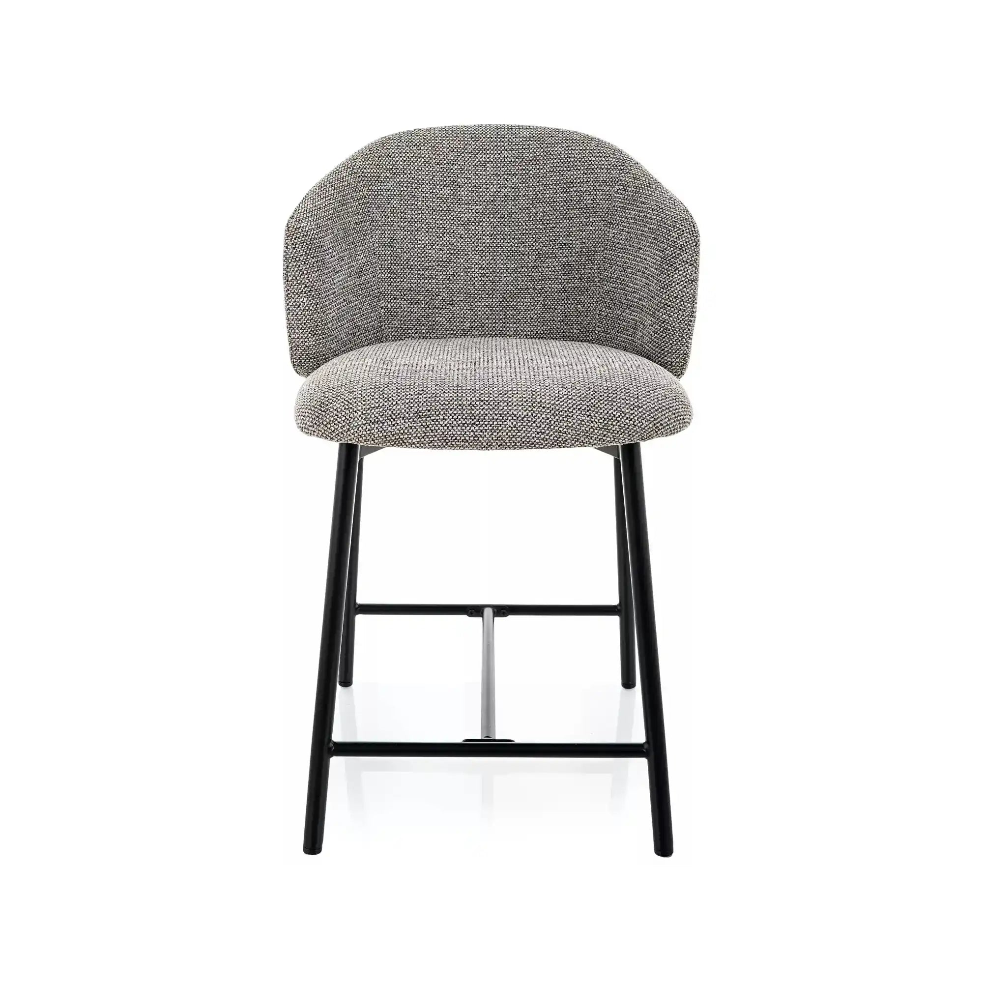 Scaun bar OSAKA H-2, gri/negru, stofă/metal, 54x43x88 cm