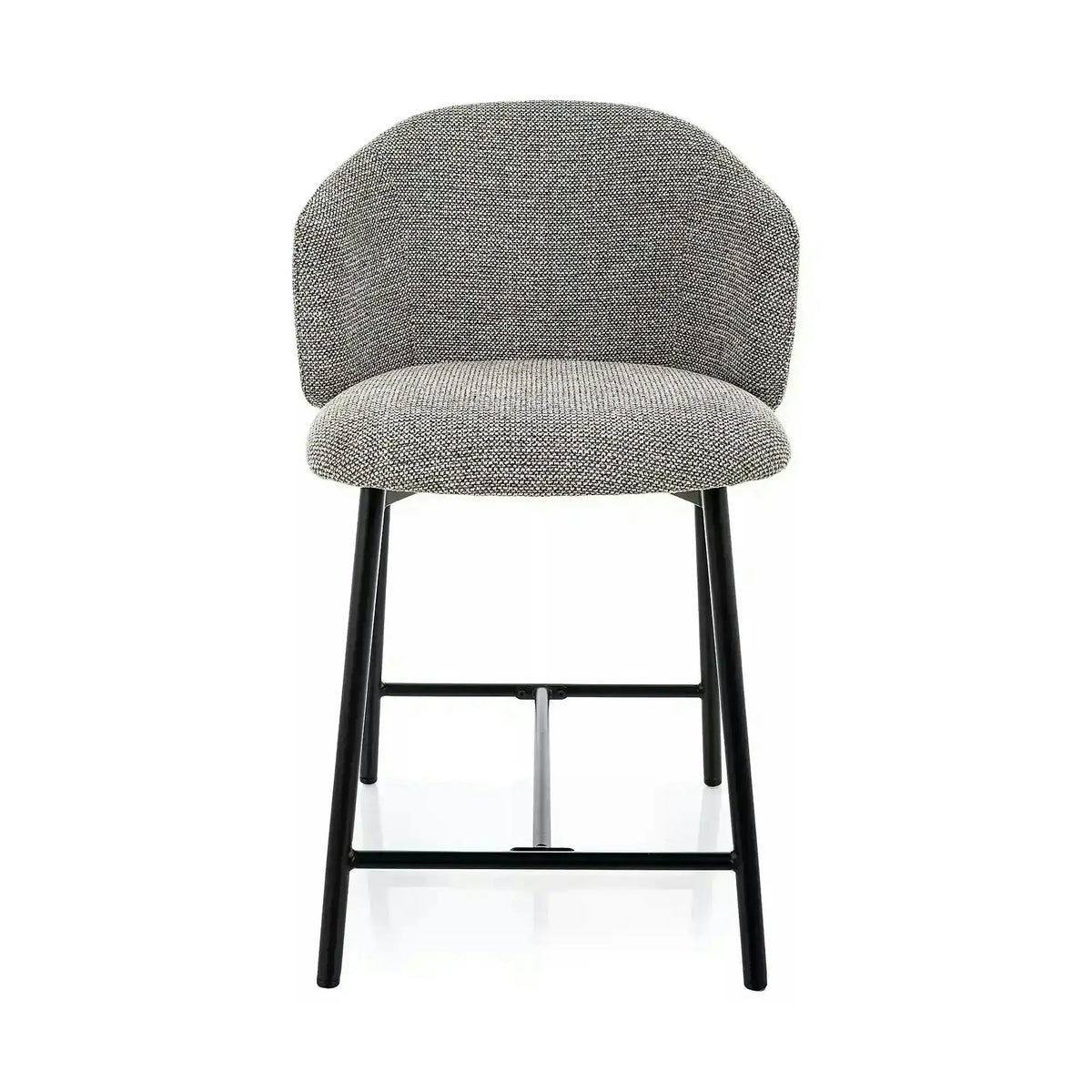 Scaun bar OSAKA H-2, gri/negru, stofă/metal, 54x43x88 cm