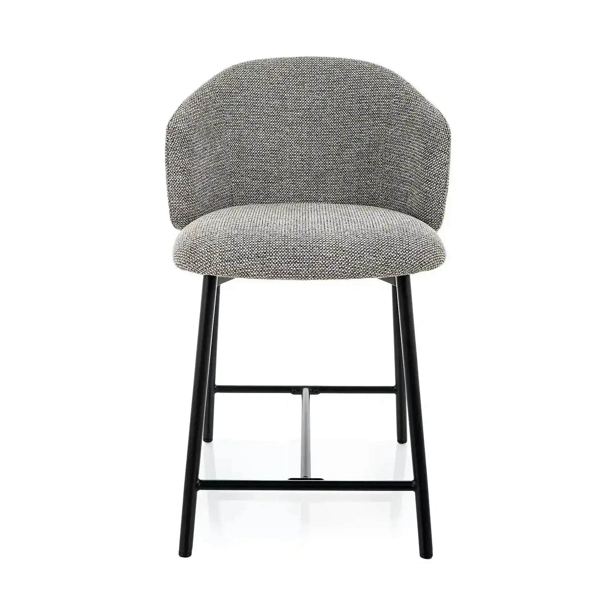 Scaun bar OSAKA H-2, gri/negru, stofă/metal, 54x43x88 cm