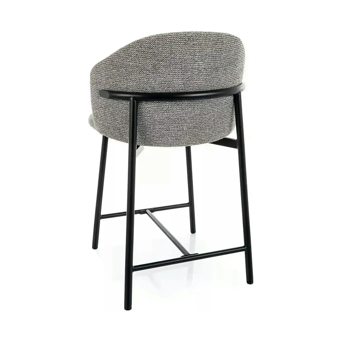 Scaun bar OSAKA H-2, gri/negru, stofă/metal, 54x43x88 cm