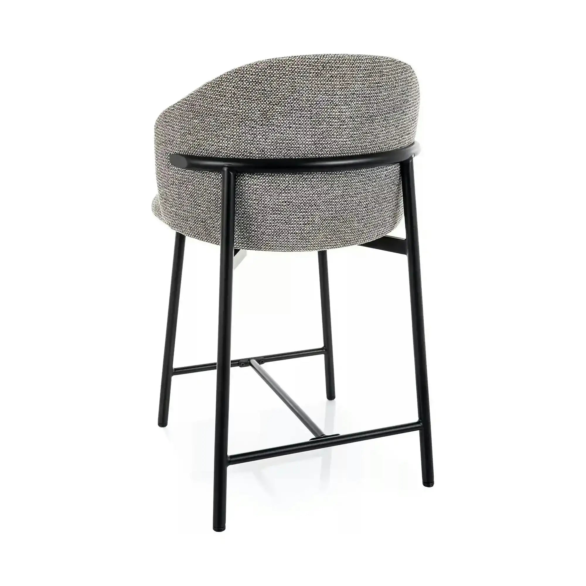Scaun bar OSAKA H-2, gri/negru, stofă/metal, 54x43x88 cm