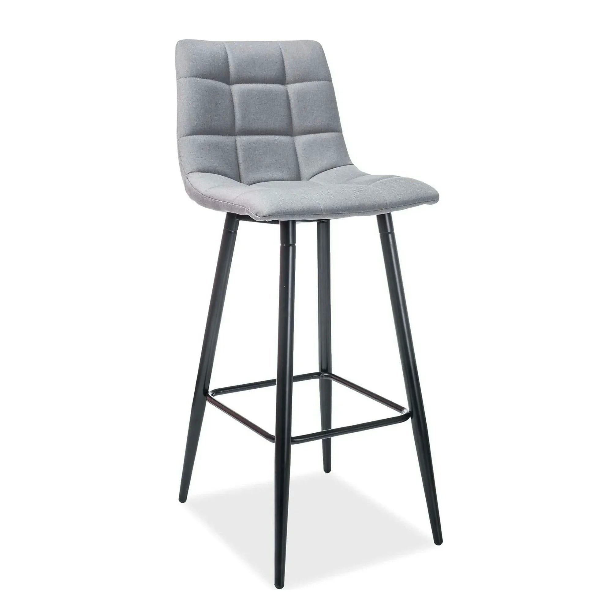 Scaun bar SPICE H-1 gri/negru, stofa clasica/metal, 42x34x103 cm