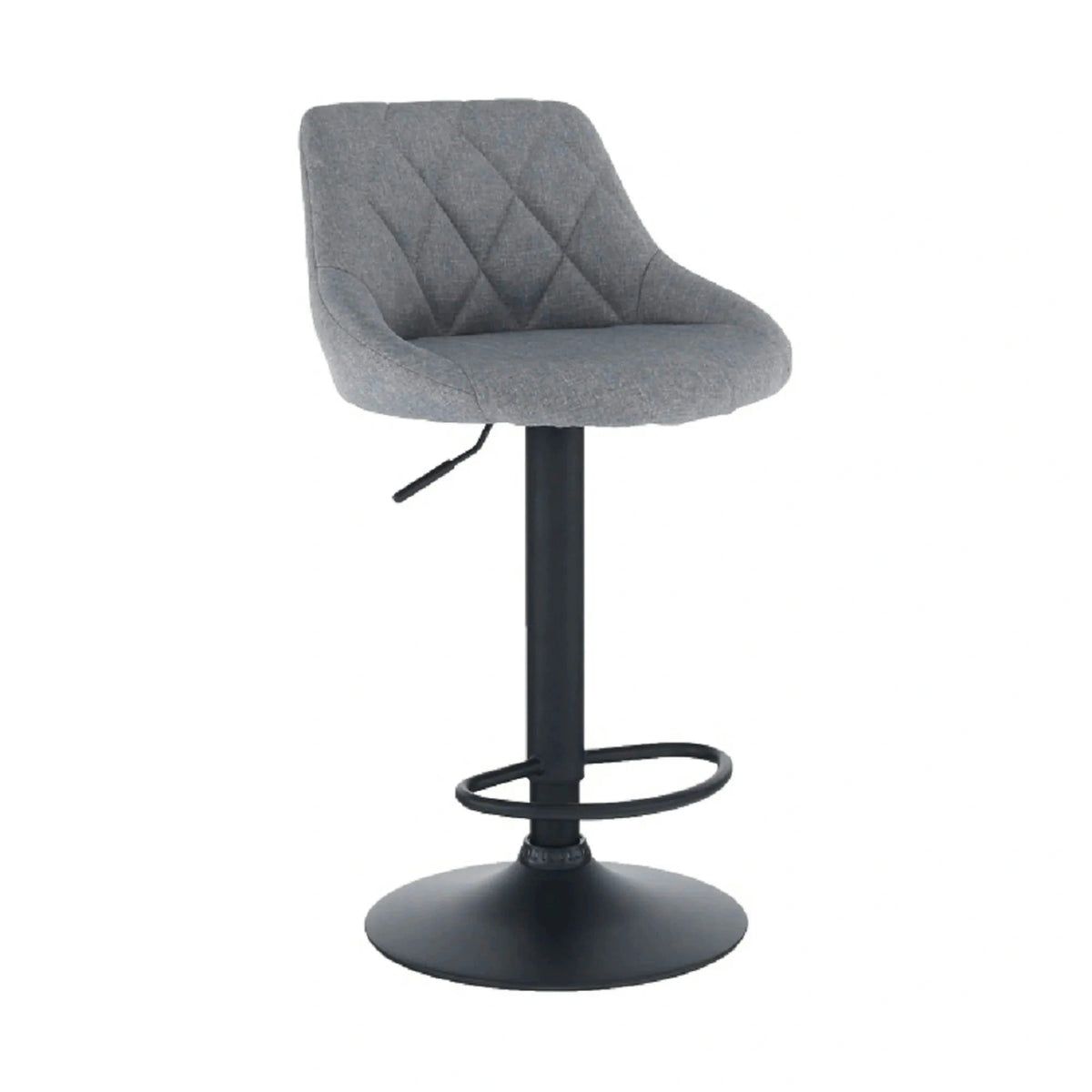 Scaun bar TERKAN, gri/negru, stofa clasica/otel, 48x51x84/105 cm