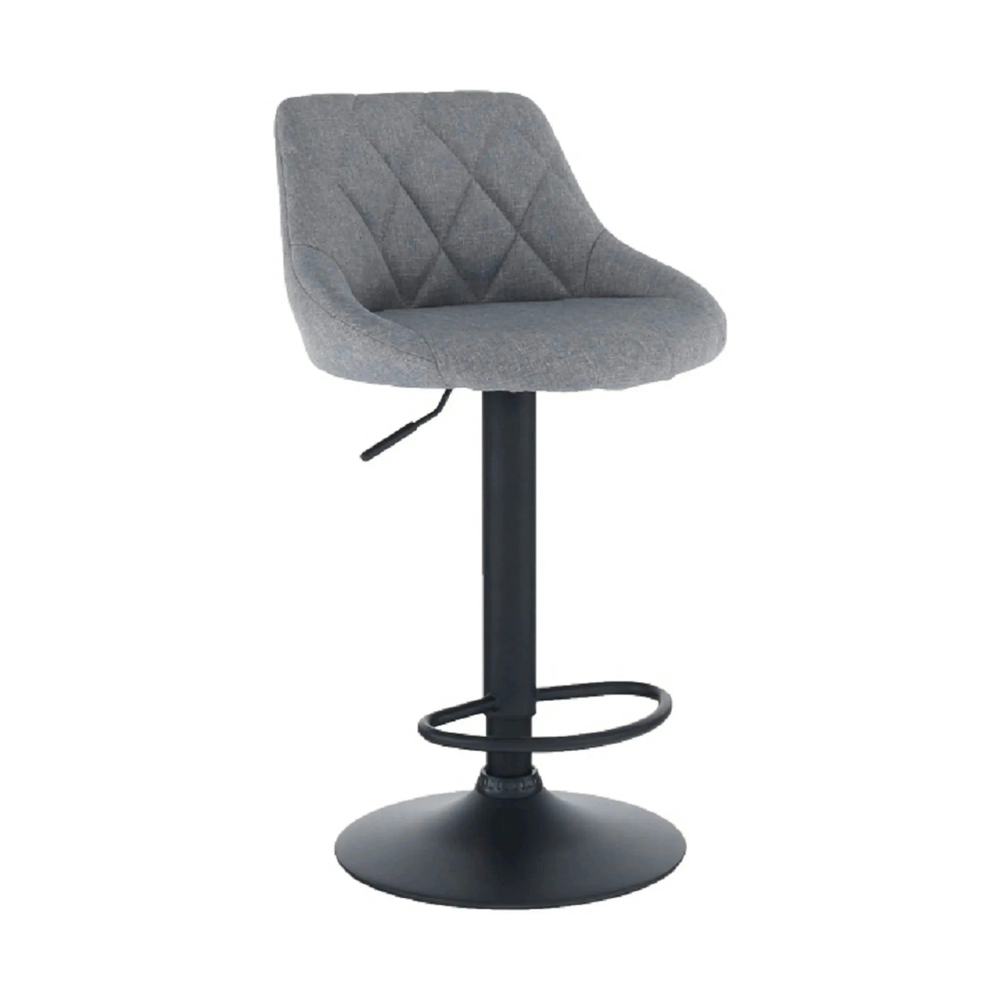 Scaun bar TERKAN, gri/negru, stofa clasica/otel, 48x51x84/105 cm