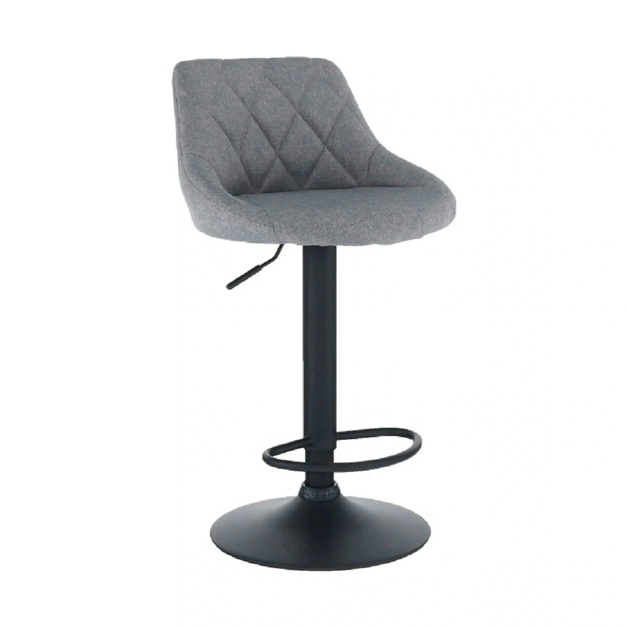 Scaun bar TERKAN, gri/negru, stofa clasica/otel, 48x51x84/105 cm