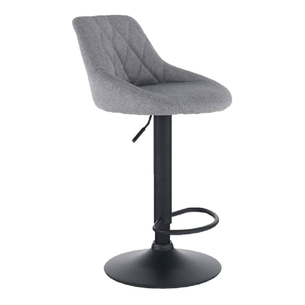 Scaun bar TERKAN, gri/negru, stofa clasica/otel, 48x51x84/105 cm