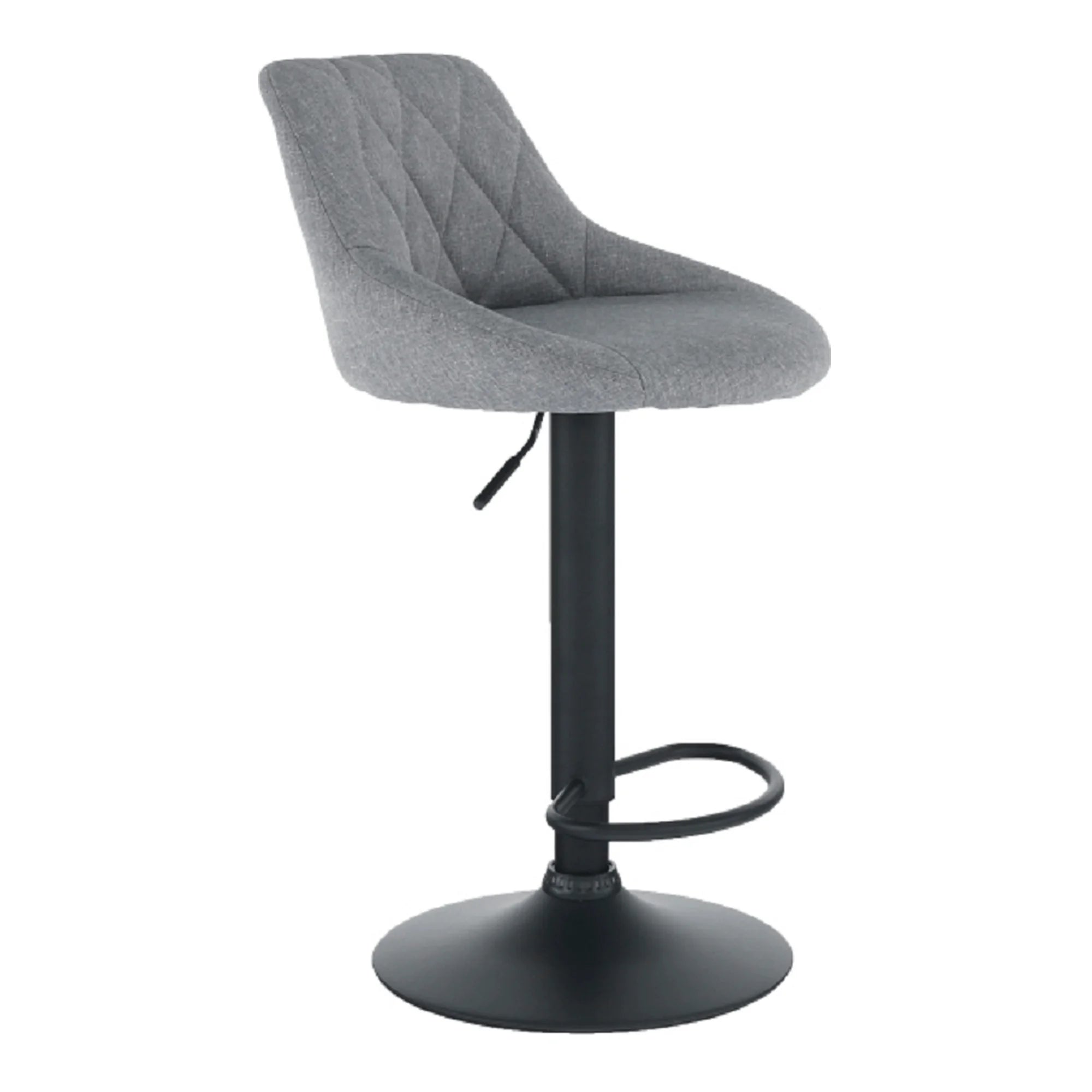 Scaun bar TERKAN, gri/negru, stofa clasica/otel, 48x51x84/105 cm