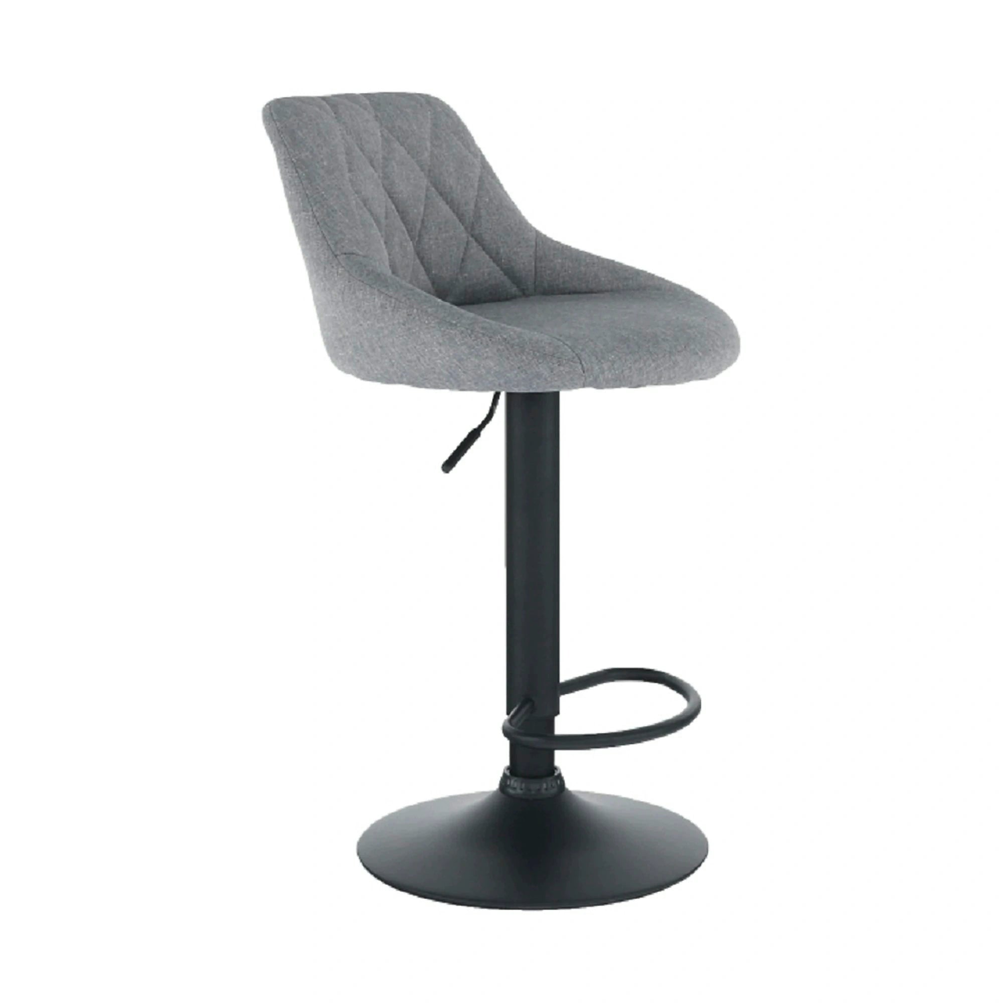 Scaun bar TERKAN, gri/negru, stofa clasica/otel, 48x51x84/105 cm