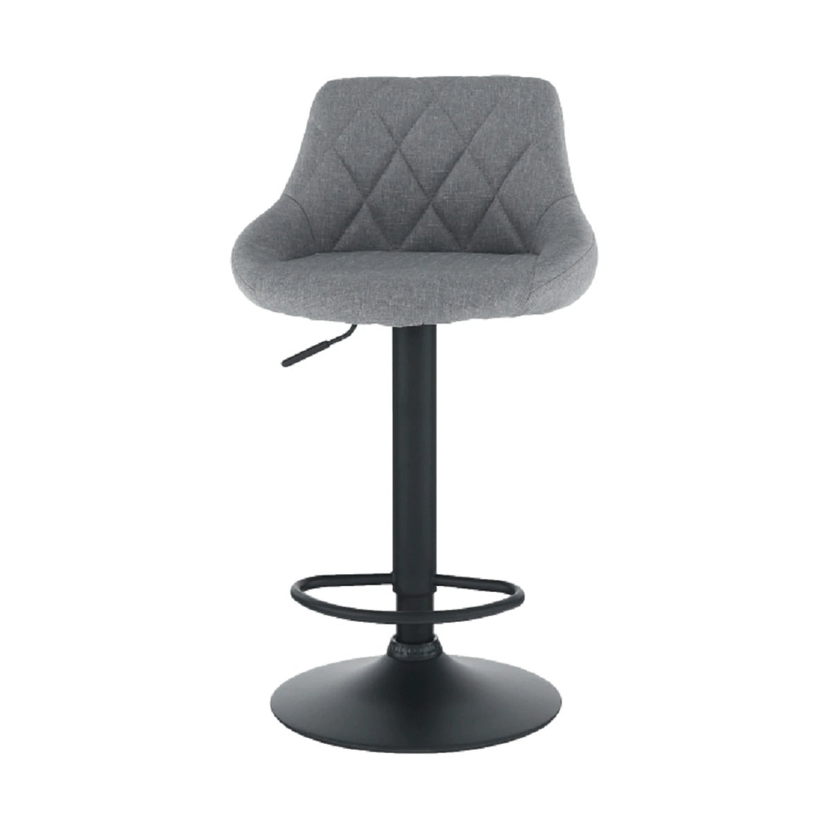Scaun bar TERKAN, gri/negru, stofa clasica/otel, 48x51x84/105 cm