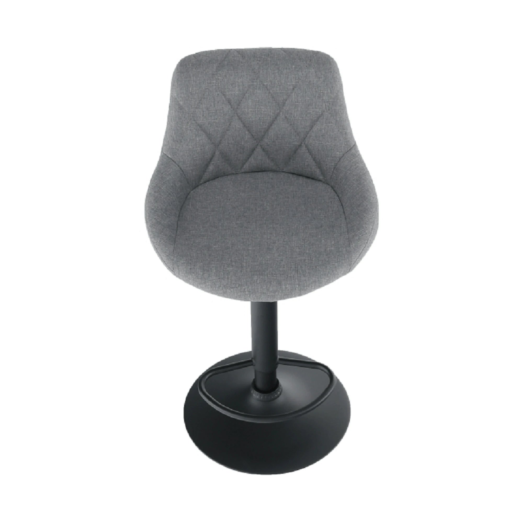 Scaun bar TERKAN, gri/negru, stofa clasica/otel, 48x51x84/105 cm