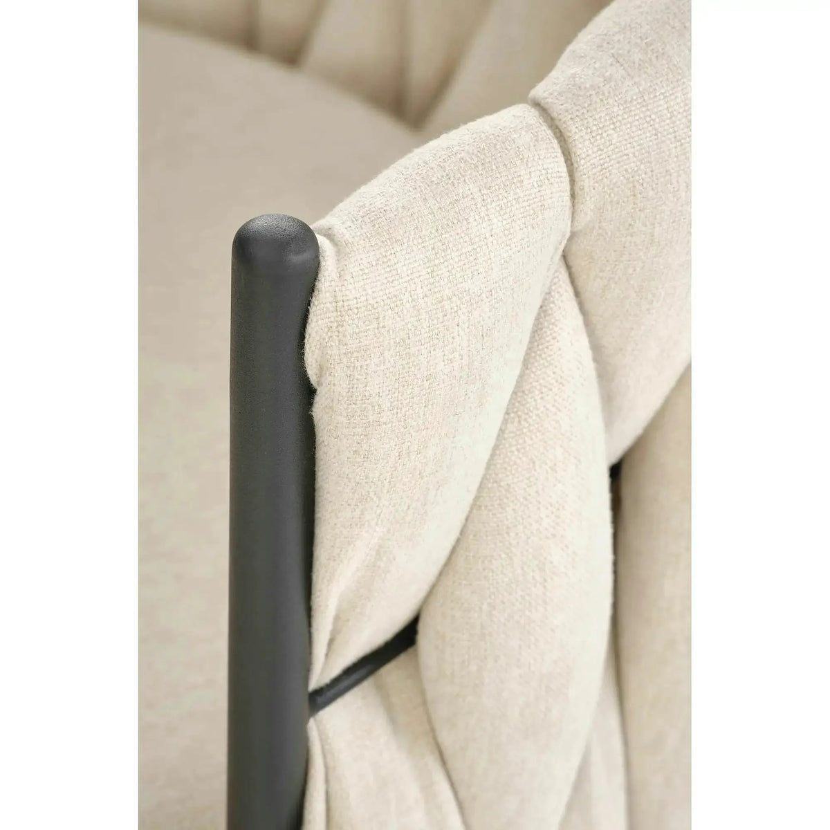Scaun bar textil H125, bej - Nea 25, stofa clasica/otel, 53x54x90/105 cm