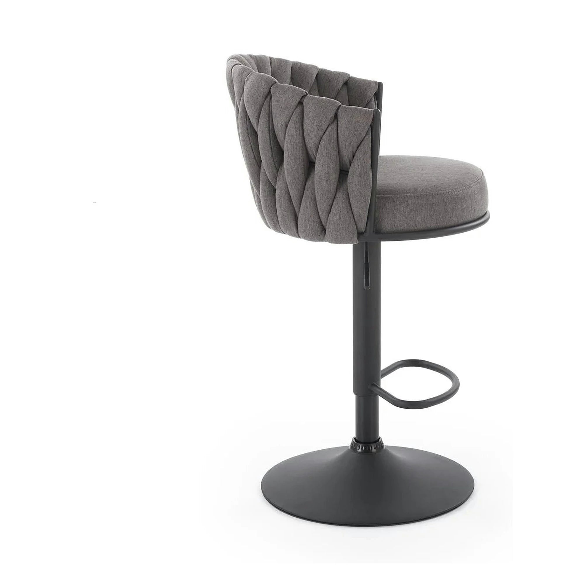 Scaun bar textil H125, gri - Nea 15, stofa clasica/otel, 53x54x90/105 cm