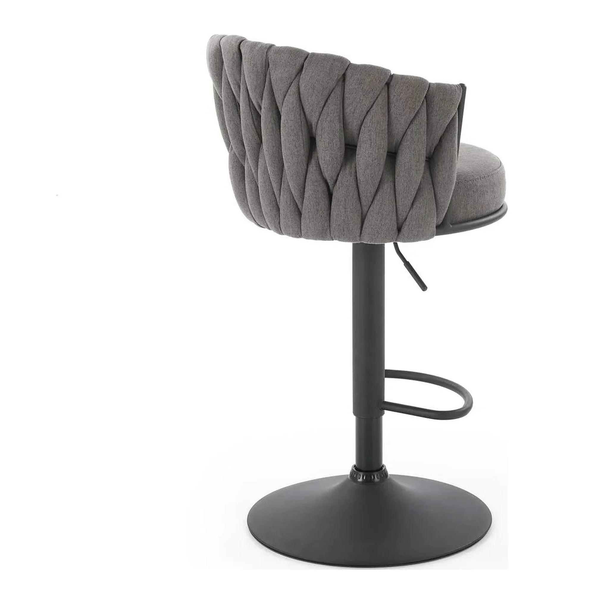 Scaun bar textil H125, gri - Nea 15, stofa clasica/otel, 53x54x90/105 cm