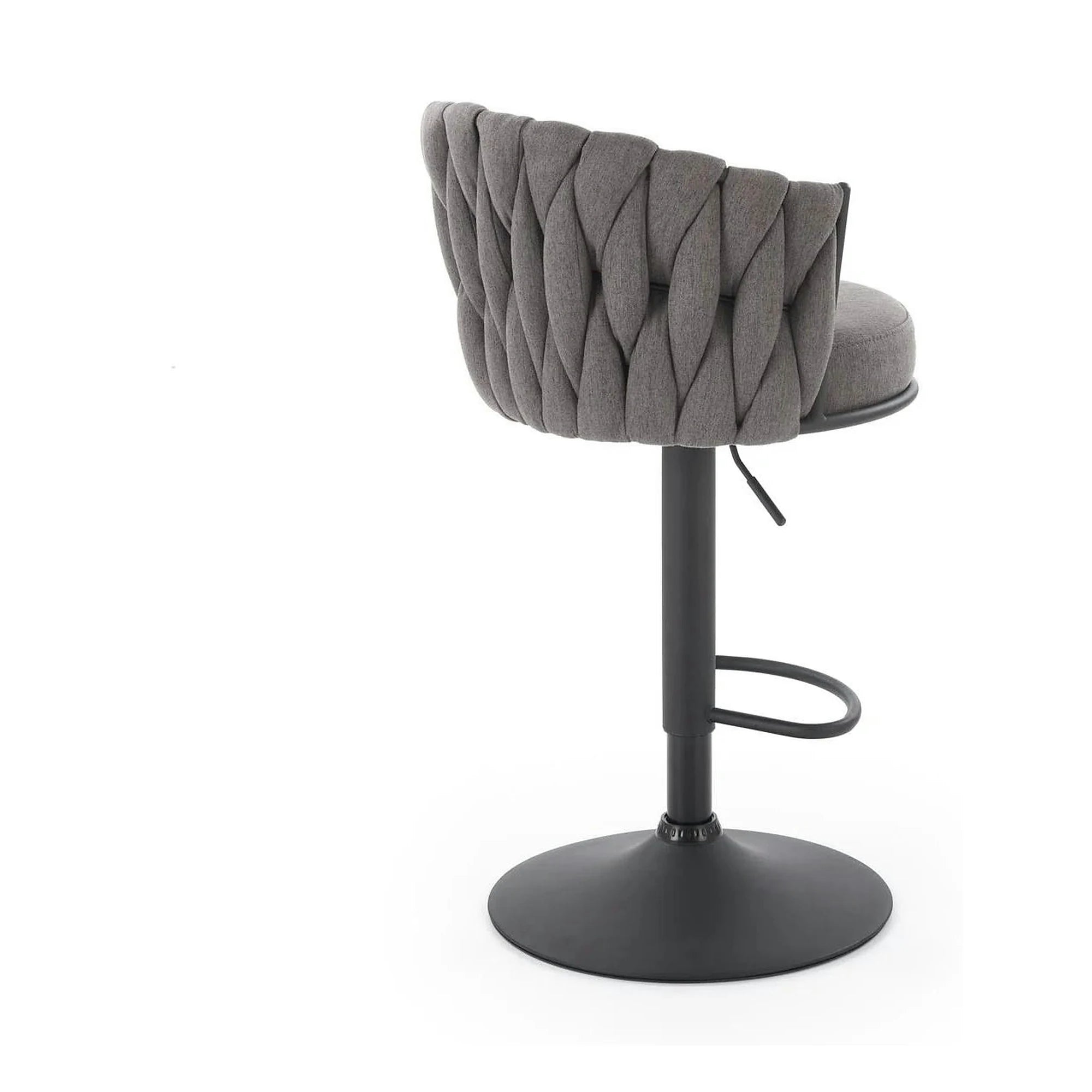 Scaun bar textil H125, gri - Nea 15, stofa clasica/otel, 53x54x90/105 cm