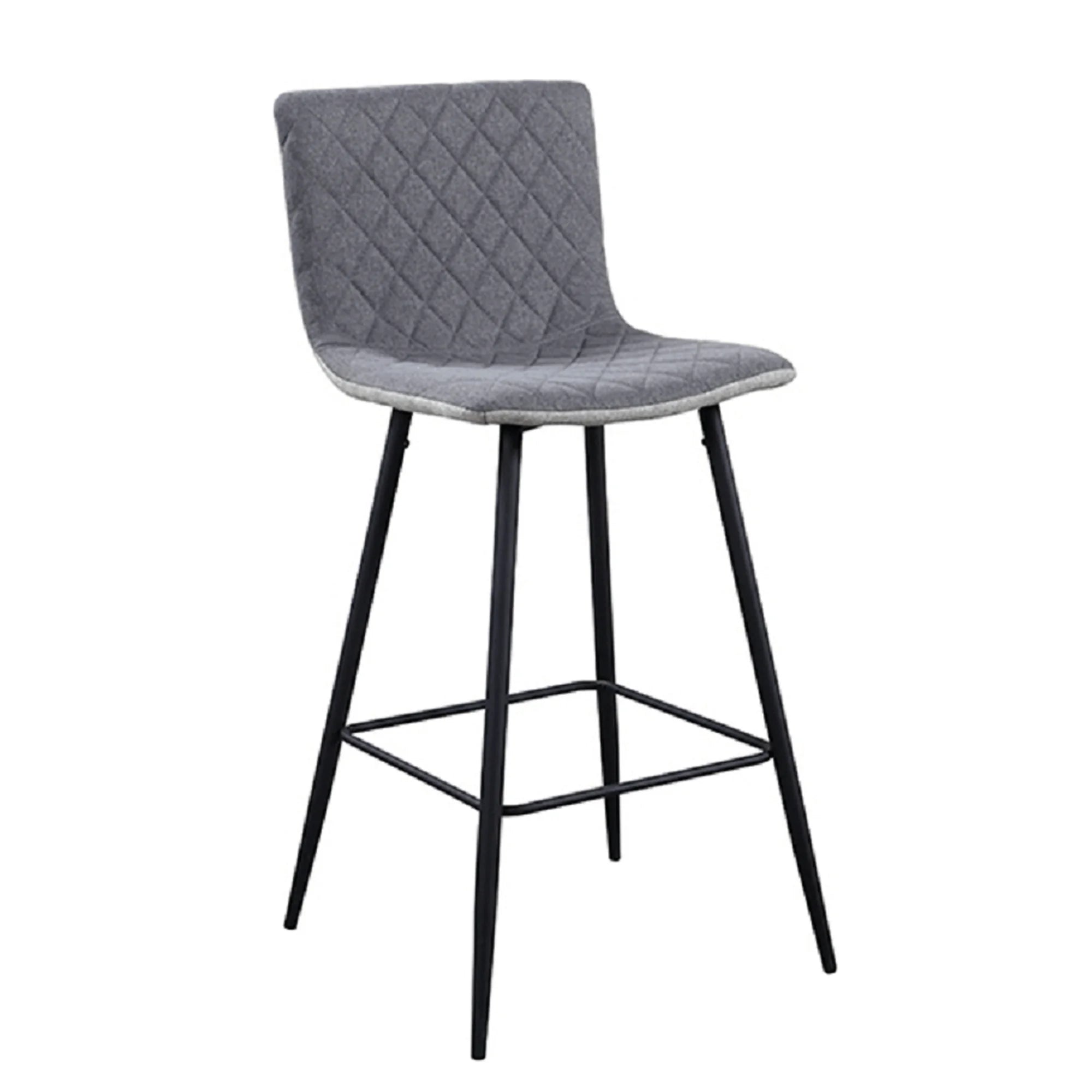 Scaun bar TORANA, gri/negru, stofa clasica/metal, 41x52x106 cm