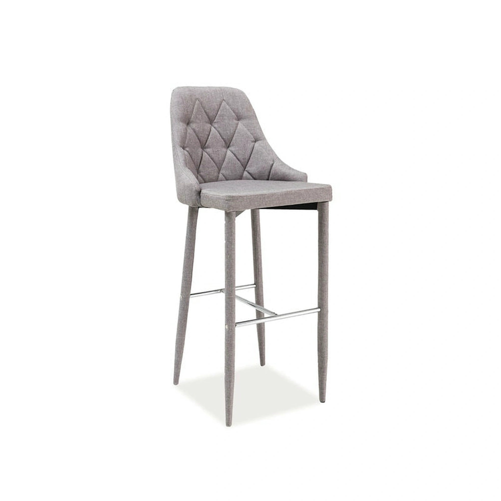 Scaun bar TRIX H-1, gri, stofă/metal, 46x42x109 cm