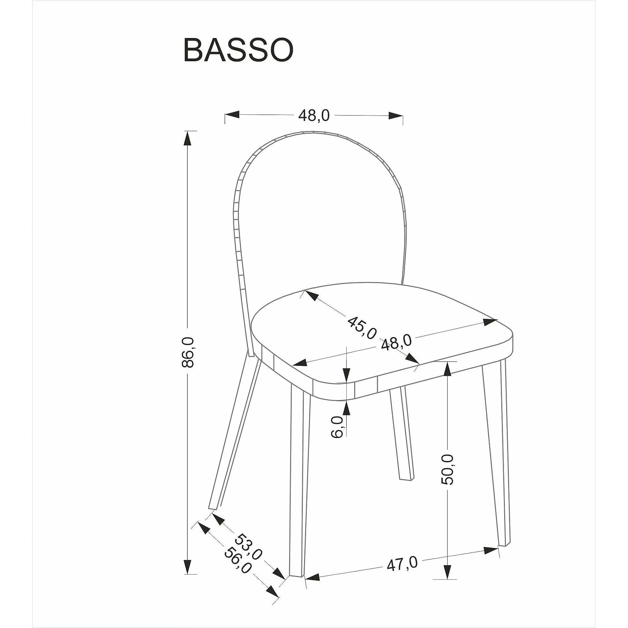 Scaun BASSO, bej - Cremona 14/nuc, stofa catifelata/lemn, 48x56x86 cm