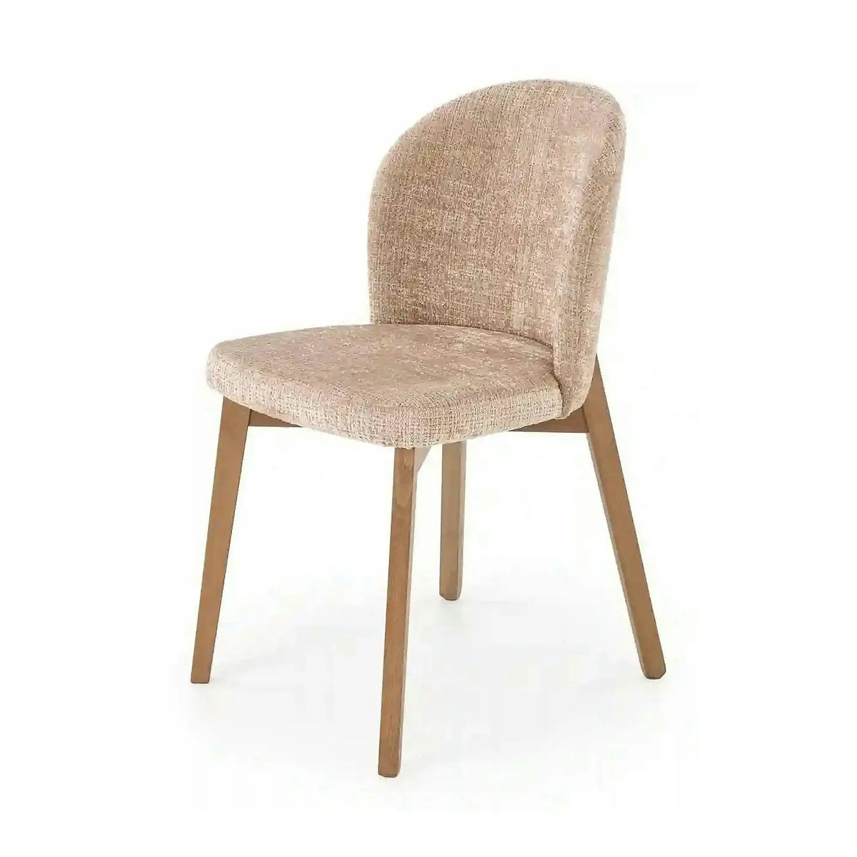 Scaun BASSO, bej - Cremona 14/nuc, stofa catifelata/lemn, 48x56x86 cm