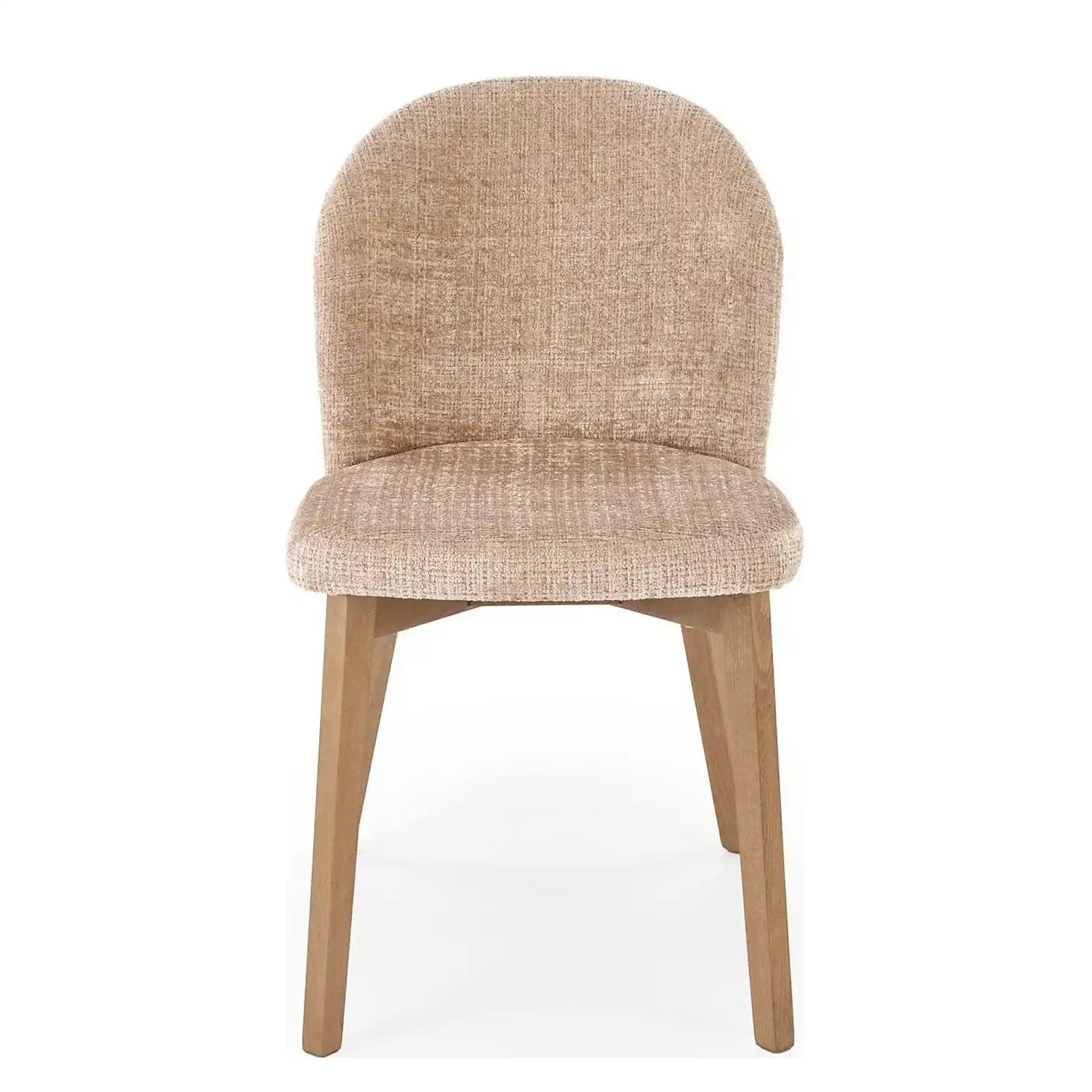 Scaun BASSO, bej - Cremona 14/nuc, stofa catifelata/lemn, 48x56x86 cm